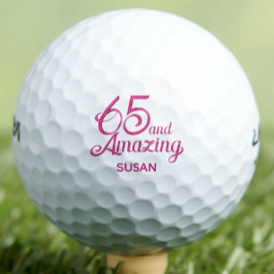 Pelotas De Golf Regalo de cumpleaños 65 elegante rosa Recuerdo per