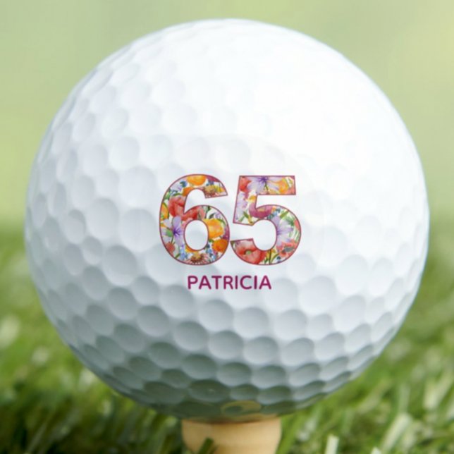 Pelotas De Golf Regalo de cumpleaños 65 flores numéricas - 65 años (Subido por el creador)