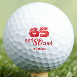 Pelotas De Golf Regalo de cumpleaños 65 SO Cool Naranja Rojo Perso