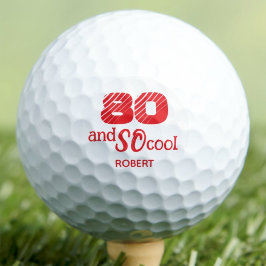 Pelotas De Golf Regalo de cumpleaños 80 SO Cool Naranja Rojo Perso