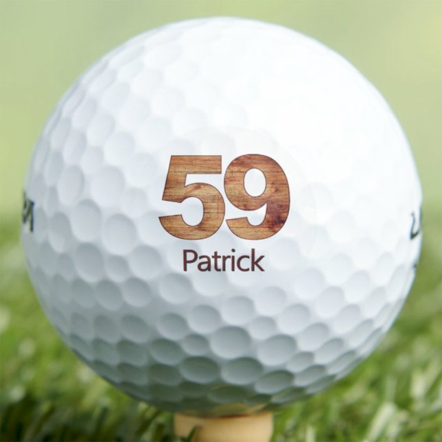 Pelotas De Golf Regalo de cumpleaños número 59 - Madera rústica pe (Subido por el creador)