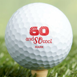 Pelotas De Golf Regalo de cumpleaños número 60 SO Cool Naranja Roj