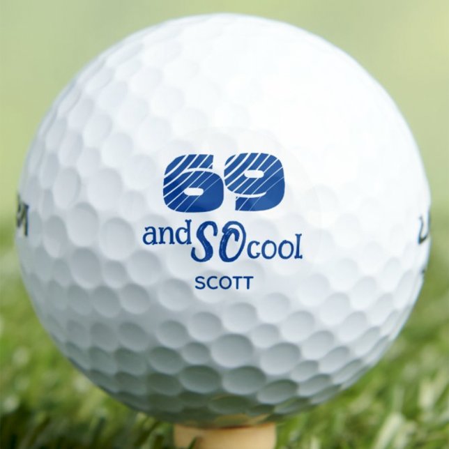 Pelotas De Golf Regalo de cumpleaños número 69 para él, azul perso (Subido por el creador)