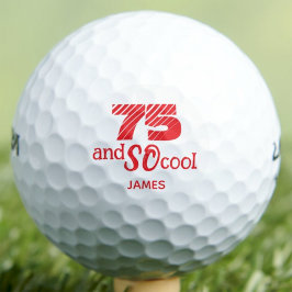 Pelotas De Golf Regalo de cumpleaños número 75 SO Cool Naranja Roj