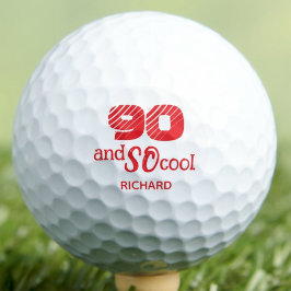 Pelotas De Golf Regalo de cumpleaños número 90 SO Cool Naranja Roj