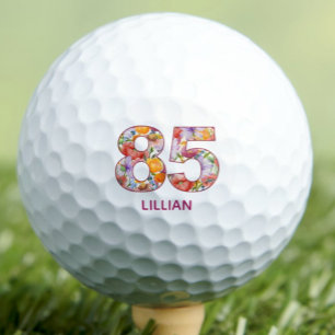 Pelotas De Golf Regalo de cumpleaños número floral 85 - 85 años de