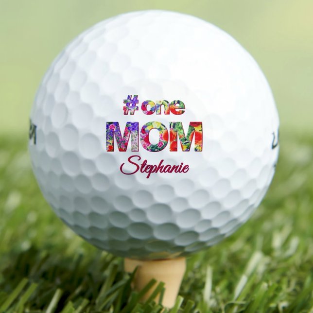 Pelotas De Golf Regalo de cumpleaños #One MOM Floral personalizada (Subido por el creador)