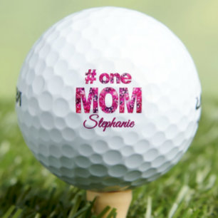 Pelotas De Golf Regalo de cumpleaños #One MOM Floral rosa personal