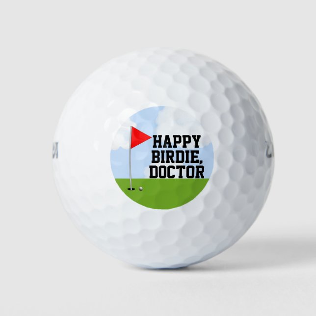 Pelotas De Golf Regalo de cumpleaños para médico (Anverso)