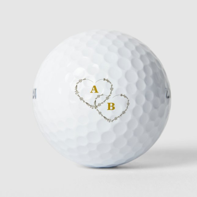 Pelotas De Golf regalo de diseño el día de San Valentín (Anverso)