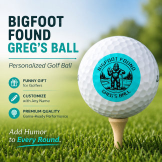 Pelotas De Golf Regalo de golf personalizado divertido Bigfoot Azu