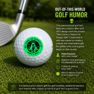 Pelotas De Golf Regalo de Golf Personalizado Divertido Ovni Alien