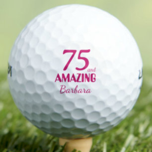 Pelotas De Golf Regalo de golf rosa para el 75 cumpleaños - 75 y a