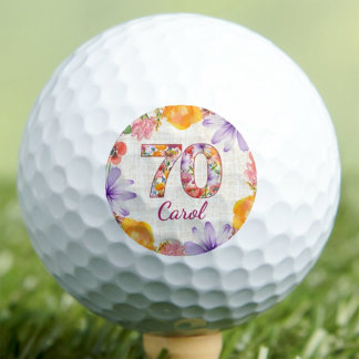 Pelotas De Golf Regalo de golfista para el 70 cumpleaños Floral el