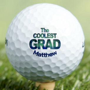 Pelotas De Golf Regalo de Graduación de Ahijado - Cuadro Azul de G
