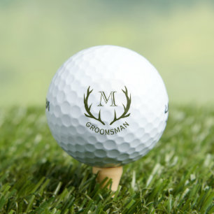 Pelotas De Golf Regalo de Groomsmen, Personalizado de Antler Verde