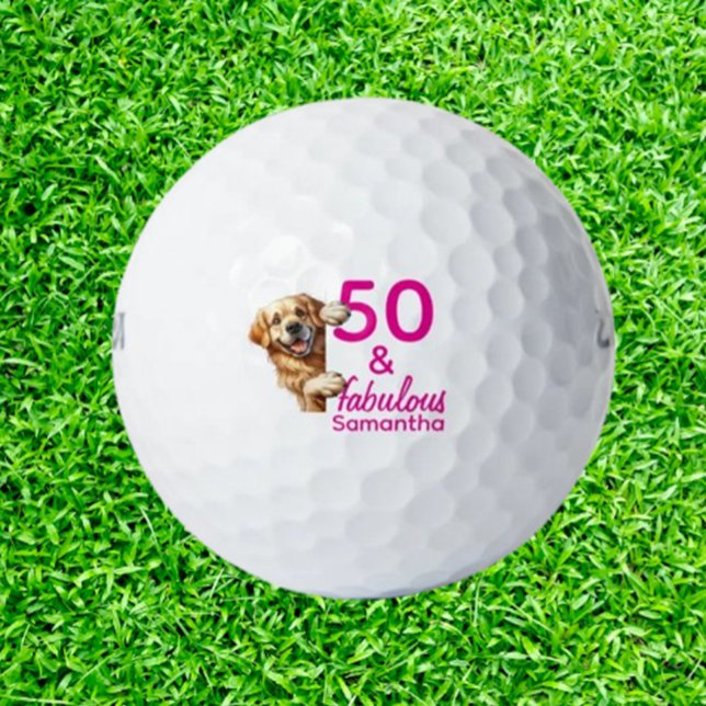 Pelotas De Golf Regalo de Labrador por 50 cumpleaños (Celebrate a 50th birthday with unique Labrador golf balls—perfect for dog lovers who enjoy golf. Mak)