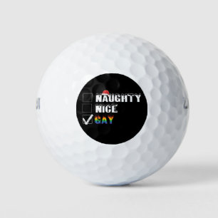 Pelotas De Golf Regalo de Navidad Travieso Bueno Arcoíris Orgullo