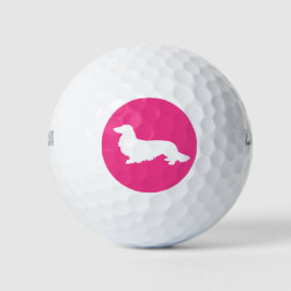Pelotas De Golf Regalo de oro rosado de pelo largo Dachshund