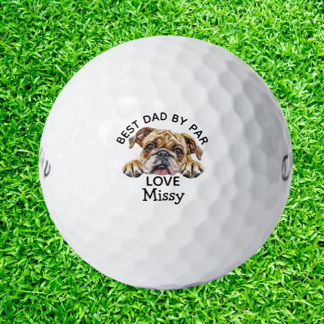 Pelotas De Golf Regalo de Personalizar de bulldog papá (Discover awesome golf gift ideas that will make every birthday special! From dog golf balls)