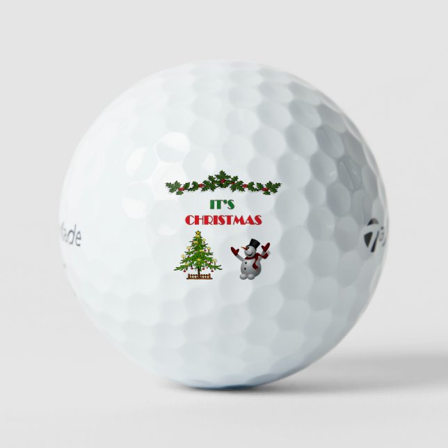 Pelotas De Golf Regalo de Snowman navideño navideño (Anverso)