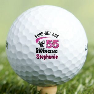 Pelotas De Golf Regalo divertido para golfista número 55 en rosa p