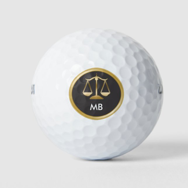 Pelotas De Golf Regalo ejecutivo de monograma de abogado (Anverso)