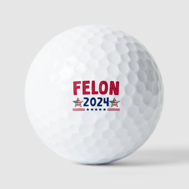 Pelotas De Golf Regalo Felon 2024 | Política Sarcástica de Estados (Anverso)