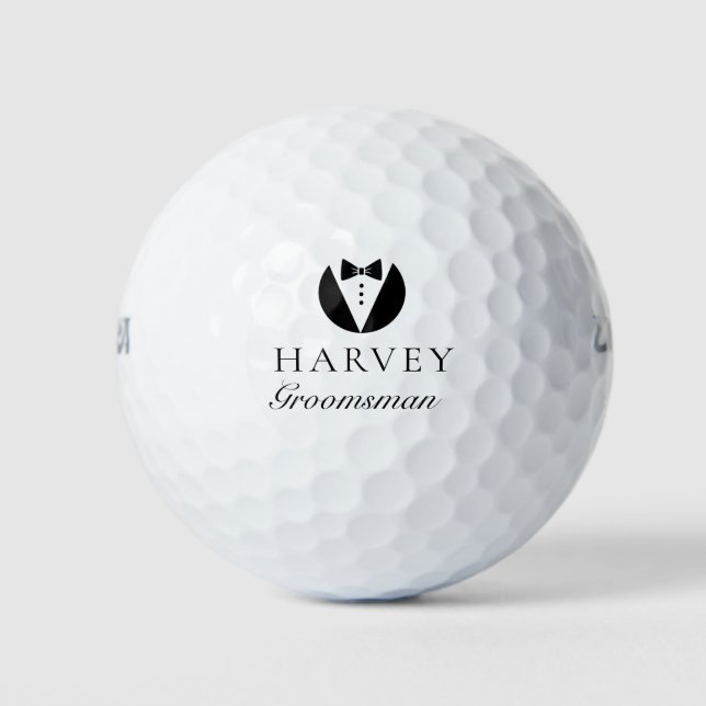 Pelotas De Golf Regalo Groomsman Simple Bow Tie Minimal (Anverso)