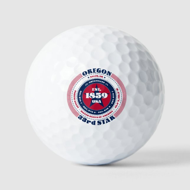 Pelotas de Golf Regalo Patriótico Datos de Oregon (Anverso)