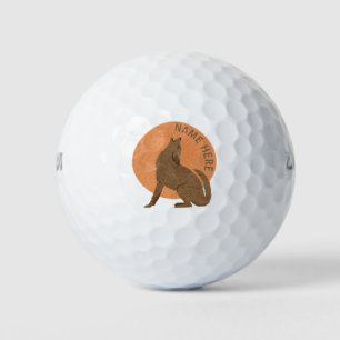 Pelotas De Golf Regalo personalizado rustico de Coyote Southwest