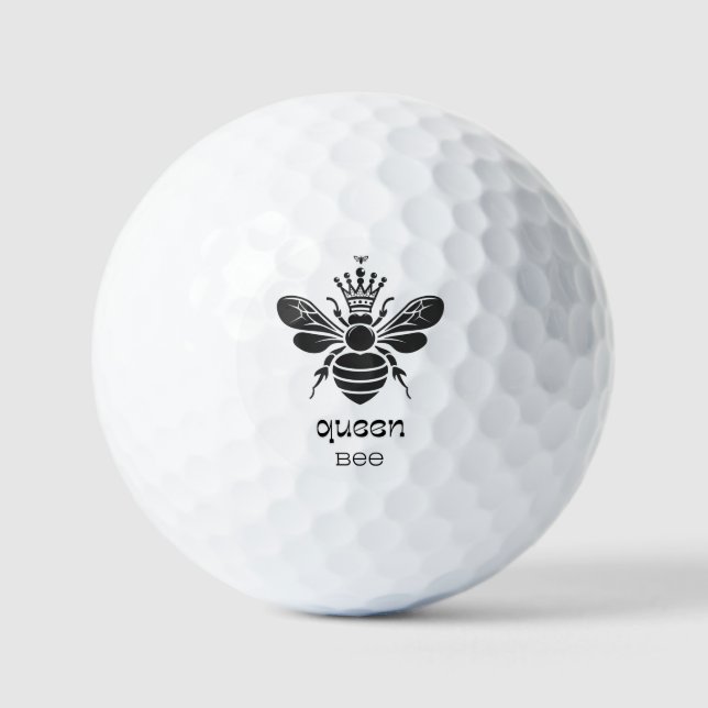Pelotas De Golf "Reina Abeja" Blanco y Negro (Anverso)