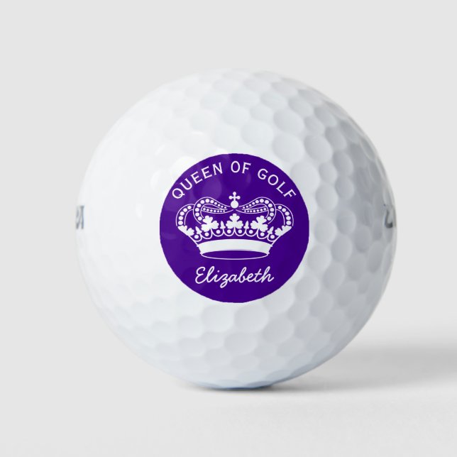 Pelotas De Golf Reina de golf Monograma Purple Golf Balls (Anverso)