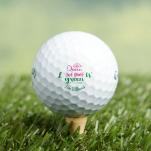 Pelotas De Golf Reina del Monograma Verde llamada graciosa muchach