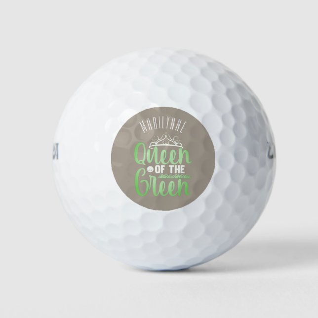 Pelotas De Golf Reina Personalizada Del Verde (Anverso)