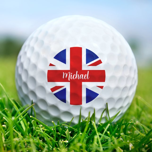 Pelotas De Golf Reino Unido Reino Unido Reino Unido Bandera Reino  (Great Britain British UK United Kingdom Flag Name Golf Balls)