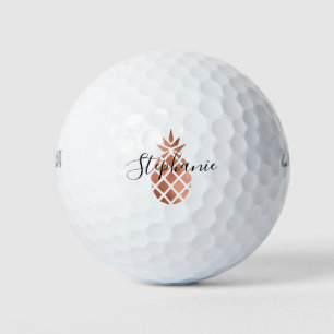 Pelotas De Golf Relieve metalizado dorado Faux Rosa personalizado 