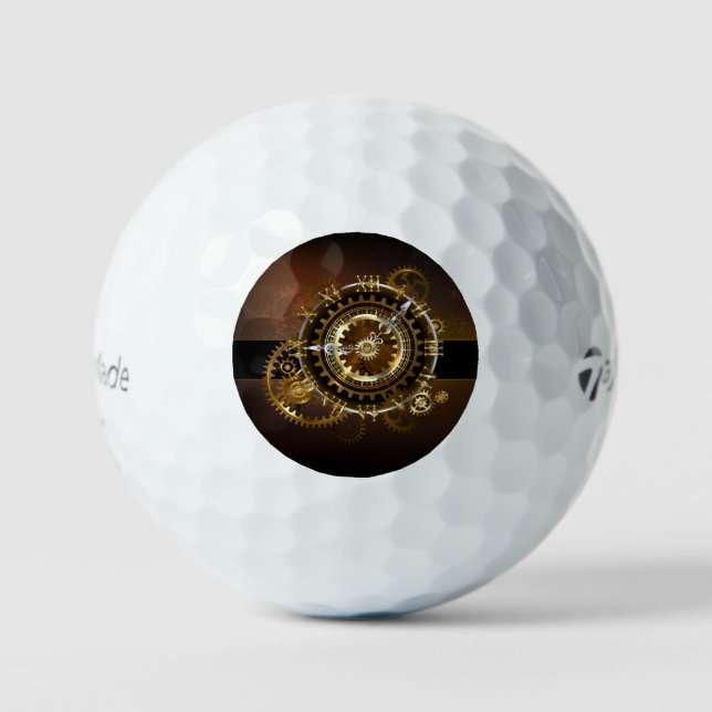 Pelotas De Golf Reloj de vapor con engranajes antiguos (Anverso)