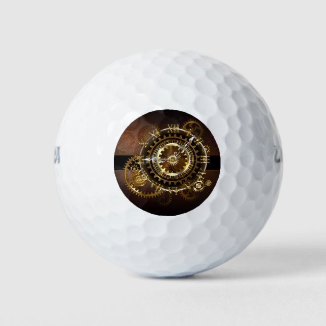 Pelotas De Golf Reloj de vapor con engranajes antiguos (Anverso)