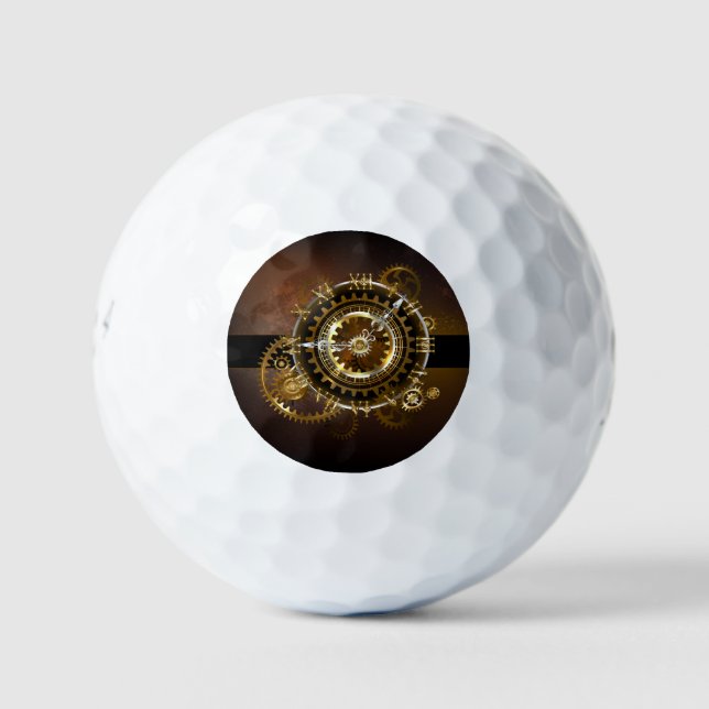 Pelotas De Golf Reloj de vapor con engranajes antiguos (Anverso)