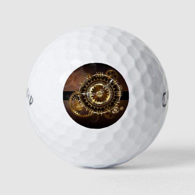 Pelotas De Golf Reloj de vapor con engranajes antiguos (Anverso)