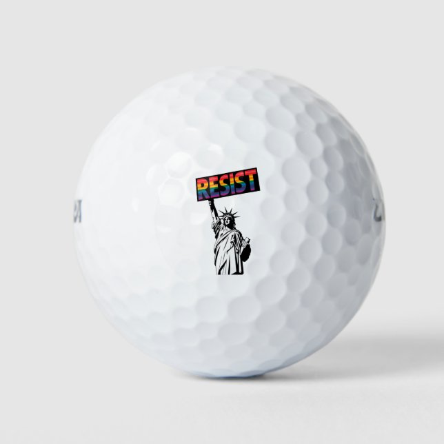 Pelotas De Golf Resista a la estatua de la libertad regalo feminis (Anverso)