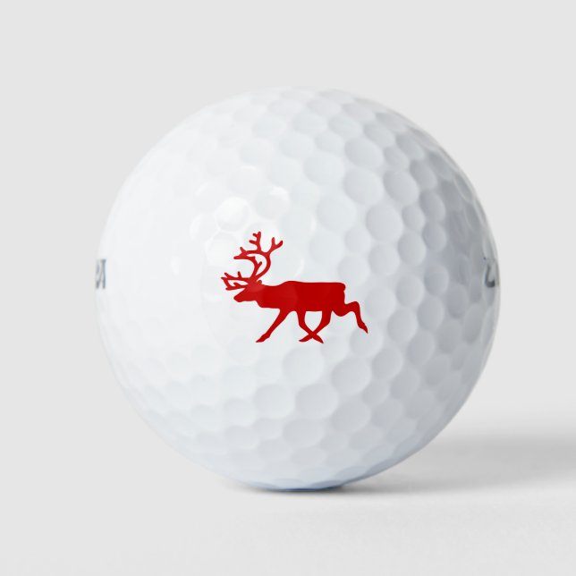 Pelotas De Golf Resto Rojo / Silhouette Caribou (Anverso)
