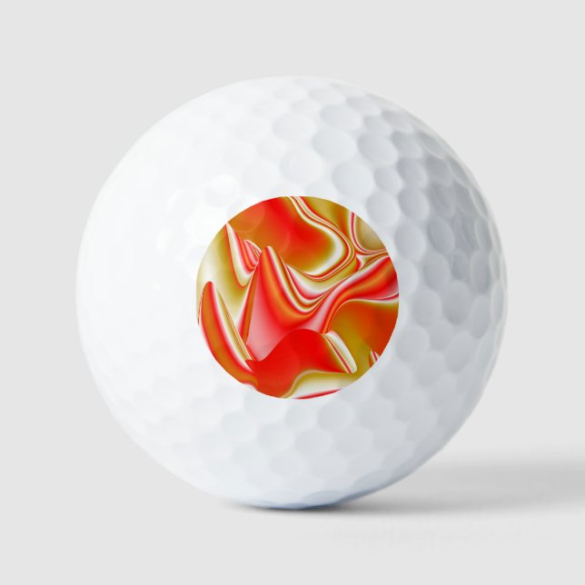 Pelotas De Golf Resumen de amor y oro en 3D Rainbowart (Anverso)