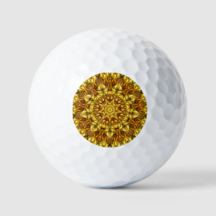 Pelotas De Golf Resumen de la época de Mandala dorada Diseño-63495