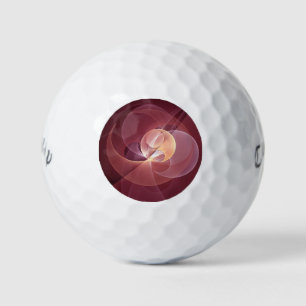 Pelotas De Golf Resumen Elegante Vino Moderno Arte Fractal Rojo