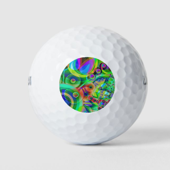 Pelotas De Golf Resumen psicodélico retro (Anverso)