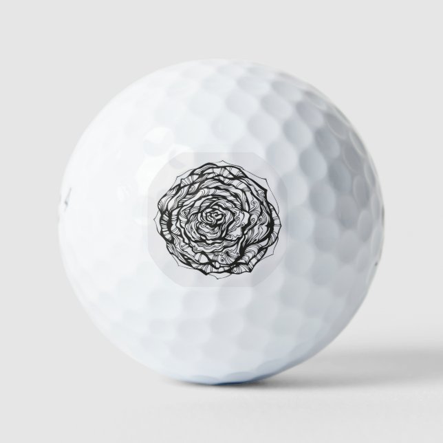 Pelotas De Golf Resumen Rosa ornamental (Anverso)