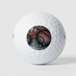 Pelotas De Golf Resumen Vivid Fantasy Fractal Art Brown Blue