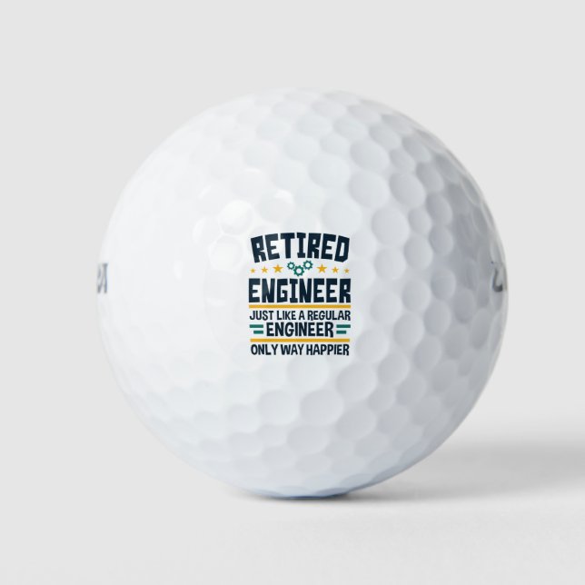 Pelotas De Golf Retired Engineer Engineering Retirement Happier (Anverso)